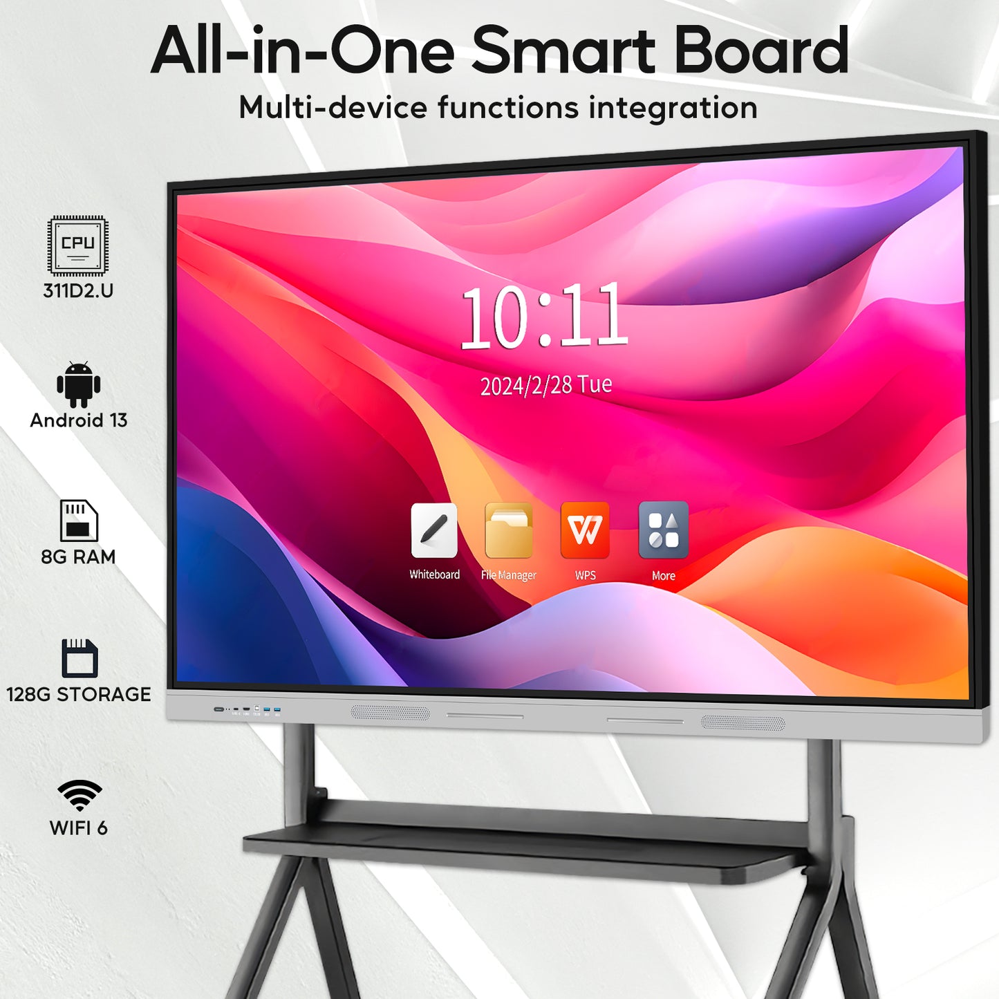 55 Inch 4K Ultra HD Touch TV Interactive All In One Interactive Whiteboard Online Office Meeting Equipment