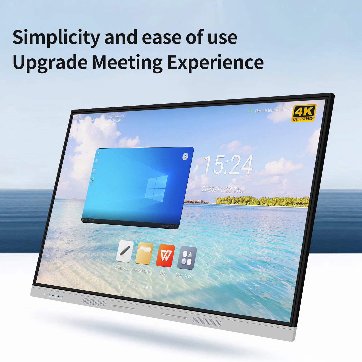 65 Inch 20 Points Touch Interactive Panel 4K LCD Smart Board Infrared Touch Screen Monitor Meeting Whiteboard