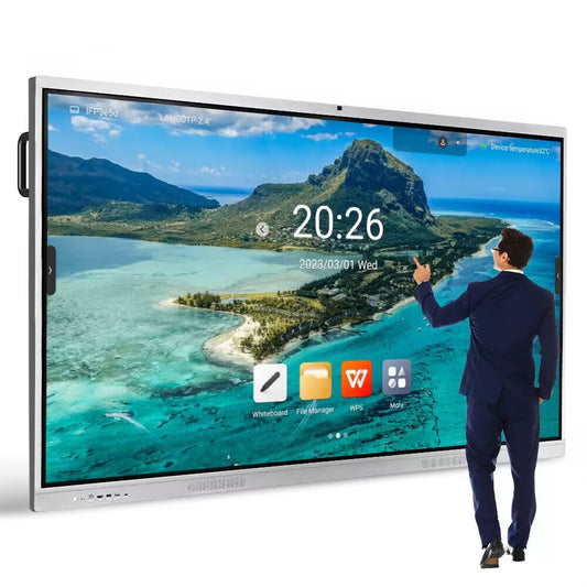 85 Inch Dual System All In One PC Multi-Touch Meeting Interactive Whiteboard Smart Board Electronic Whiteboard for School Classroom